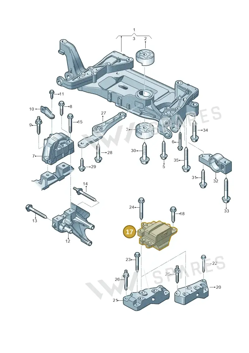 3C0199555AA — Volkswagen Passat CC (2008-2012) diagram 645199300, position 17