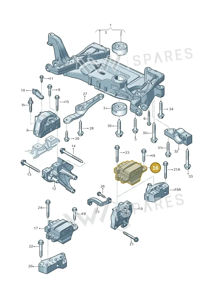 3C0199555N — Volkswagen Passat estate (2008-2011) diagram 460199200, position 16