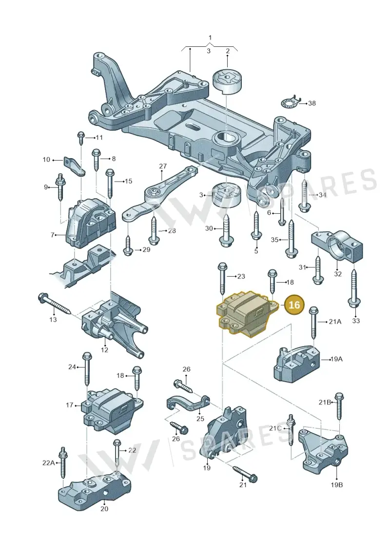 3C0199555N — Volkswagen Passat saloon (2010-2015) diagram 702199200, position 16