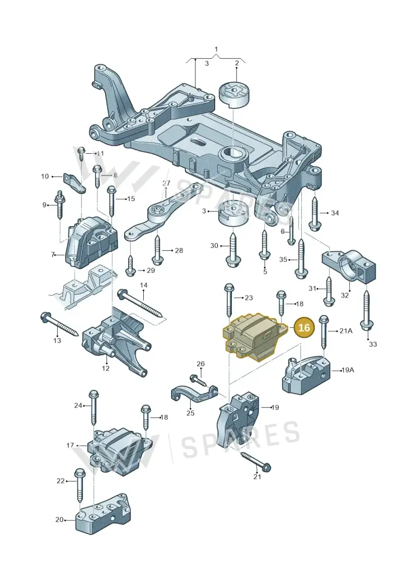 3C0199555P — Volkswagen Passat CC (2008-2012) diagram 460199200, position 16