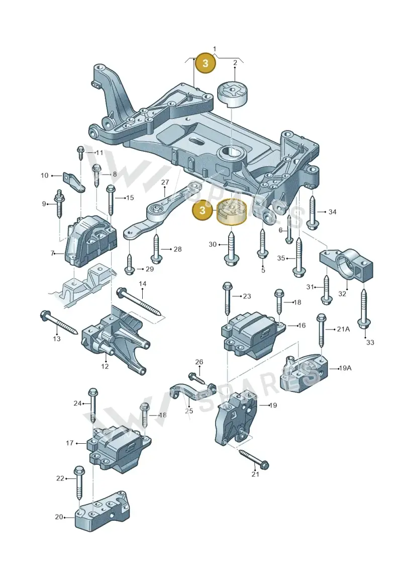 3C0199867D — Volkswagen Passat estate (2008-2011) diagram 460199200, position 3