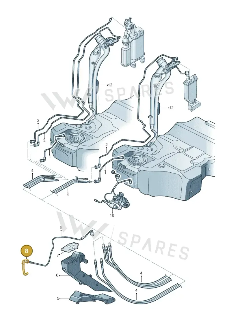 3C0201418A — Volkswagen Passat CC (2008-2012) diagram 460201400, position 8