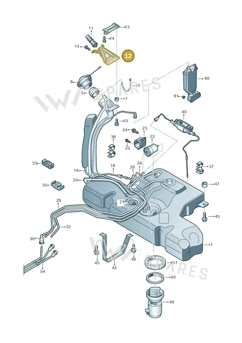3C0201503B — Volkswagen Passat saloon (2010-2015) diagram 656201070, position 12