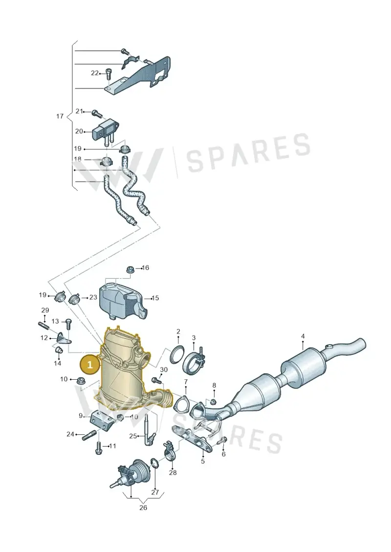 3C0253053BX — Volkswagen Passat CC (2008-2012) diagram 656253590, position 1