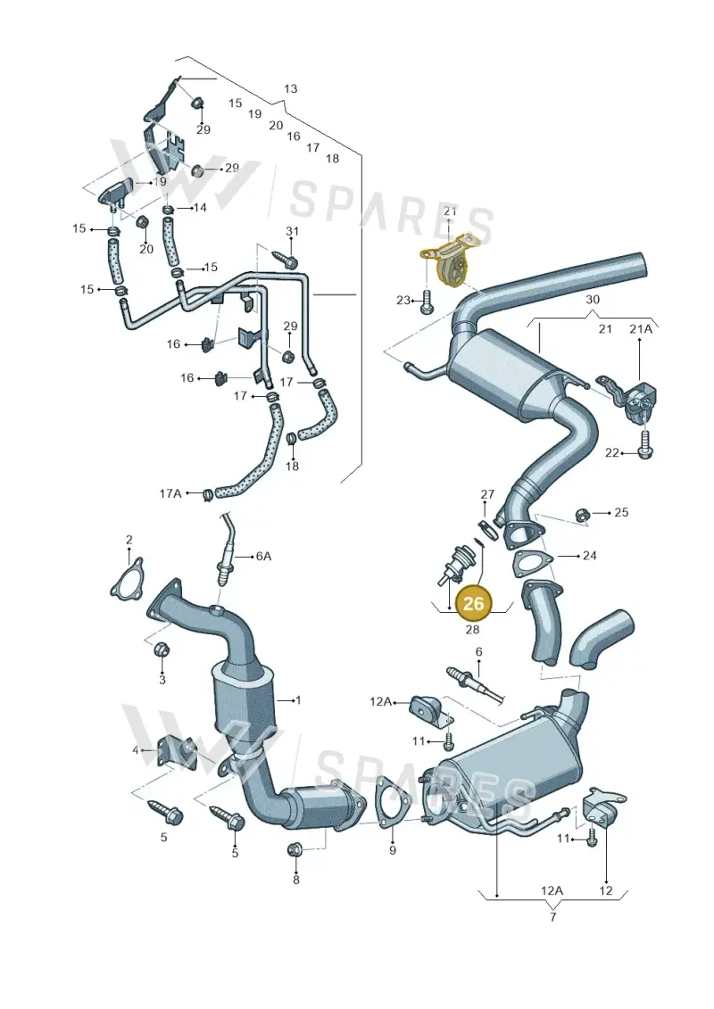 3C0253115A — Volkswagen Touareg BlueMotion (2014-2018) diagram 693253600, position 26
