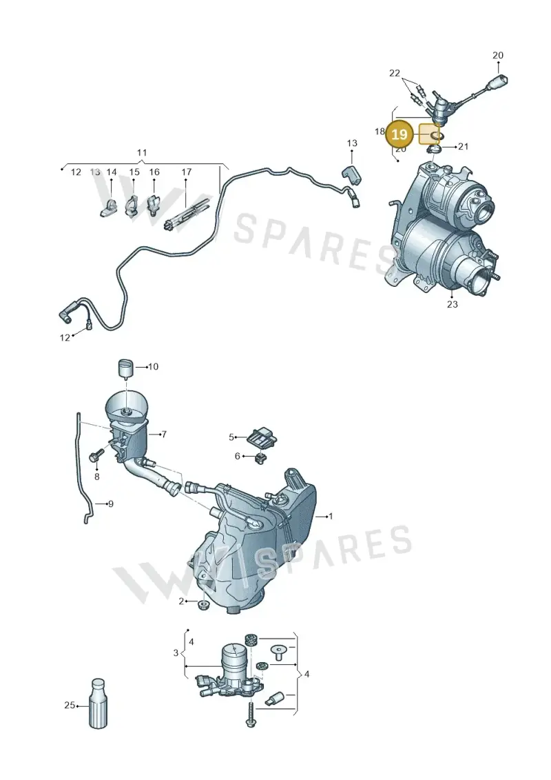 3C0253115A — Volkswagen Caddy kombi (2015-2020) diagram 866253560, position 19
