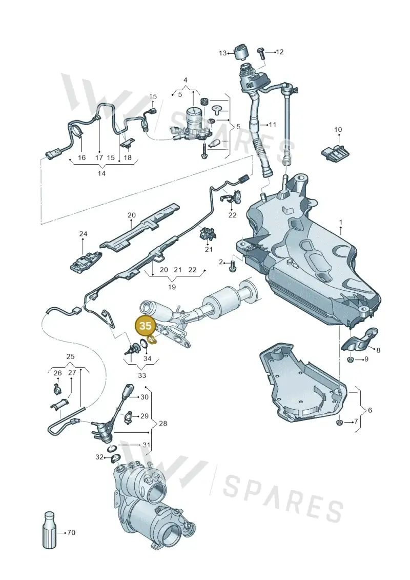 3C0253725 — Volkswagen Golf 2.0 BlueMotion (2019-2024) diagram 5h0253102, position 35