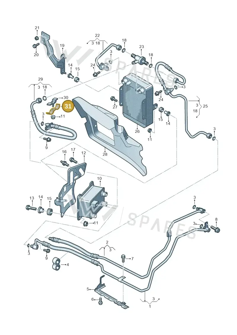 3C0317827D — Volkswagen Phaeton 4motion (2010-2016) diagram 710317510, position 31