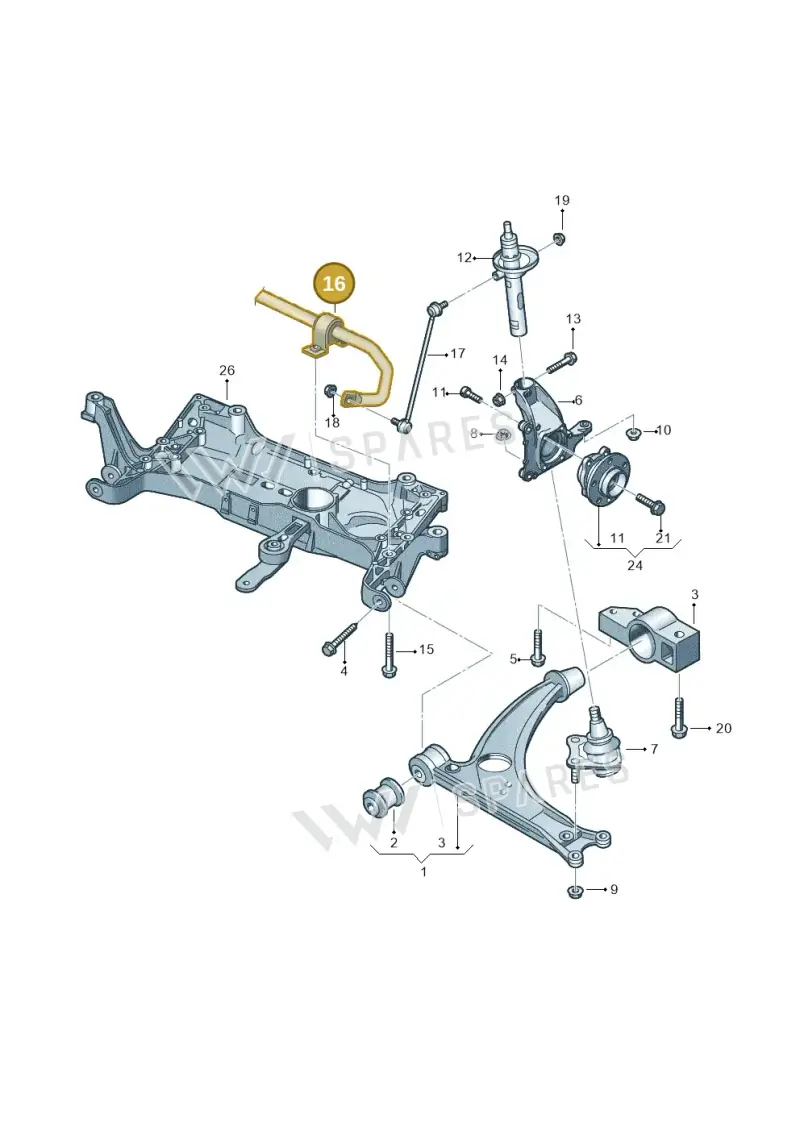 3C0411303S — Volkswagen Sharan BlueMotion (2015-2022) diagram 460407000, position 16
