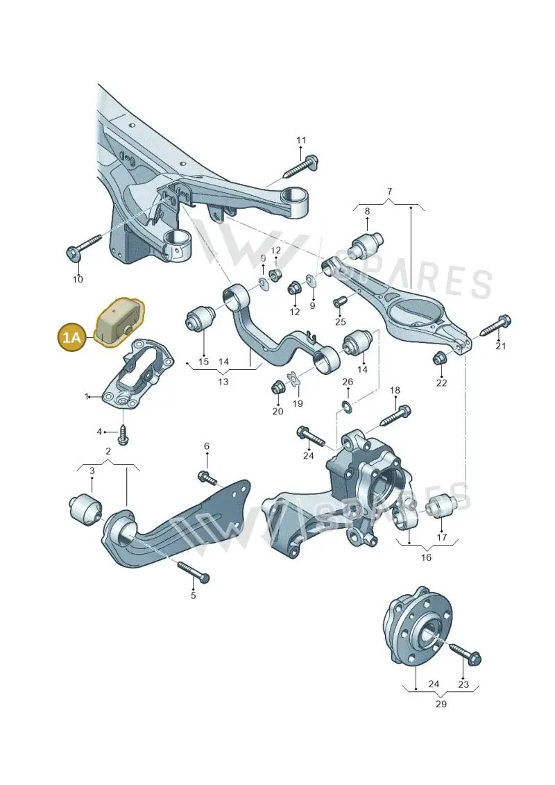 3C0501476A — Volkswagen Sharan BlueMotion (2015-2022) diagram 460505300, position 1A