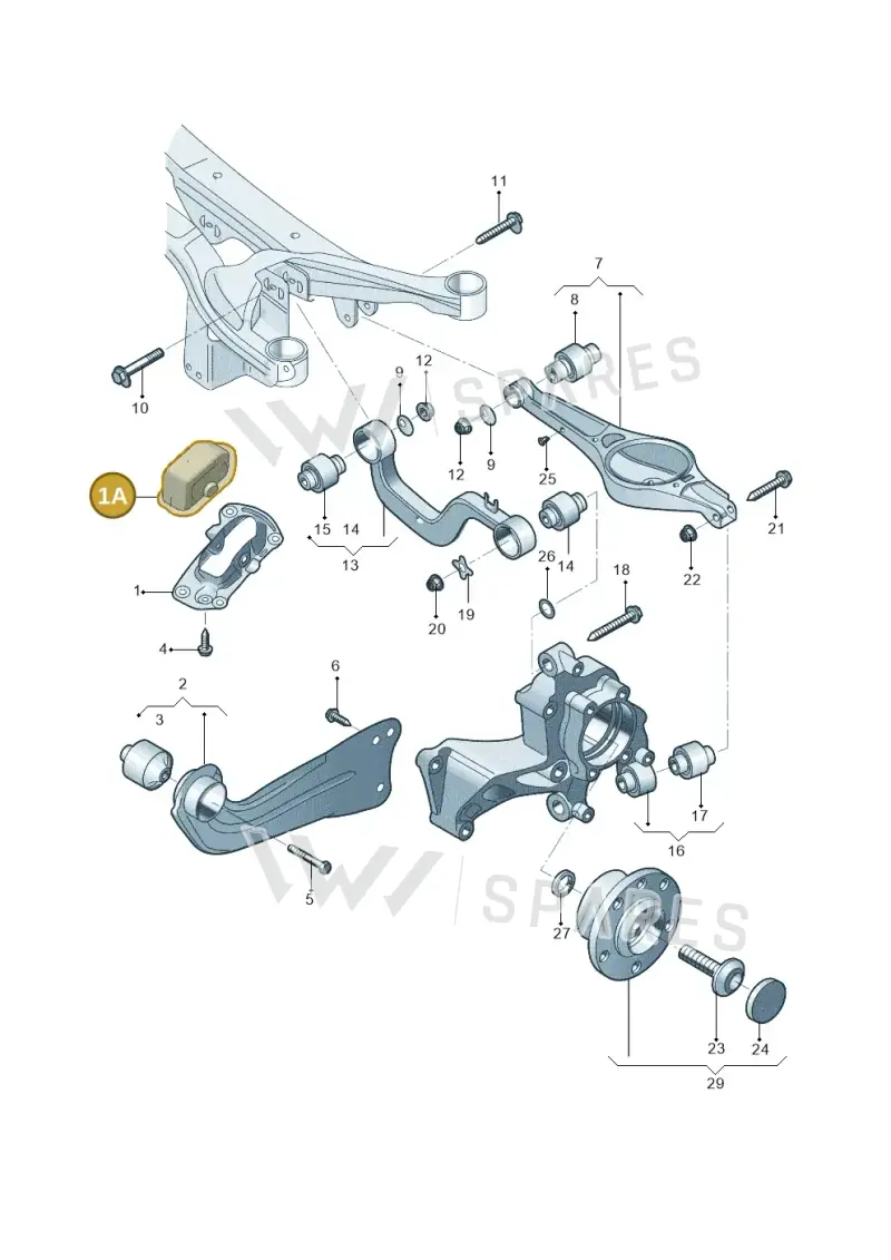 3C0501476A — Volkswagen Tiguan (2009-2019) diagram 688505100, position 1A