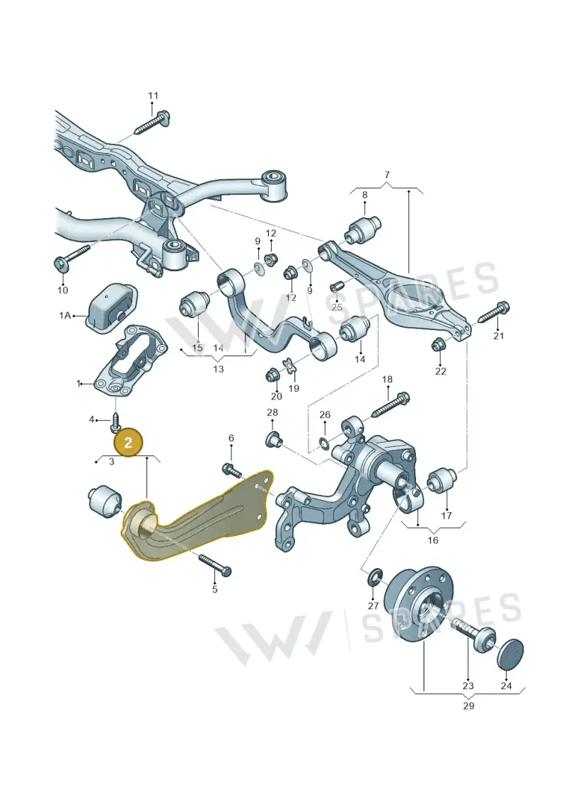 3C0505223F — Volkswagen Tiguan 4Motion (2011-2018) diagram 460505100, position 2