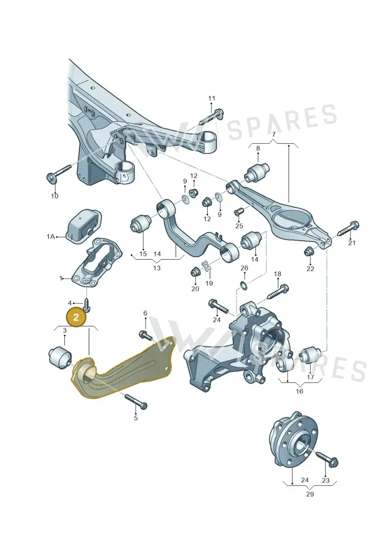 3C0505223F — Volkswagen Tiguan 4Motion (2011-2018) diagram 460505300, position 2