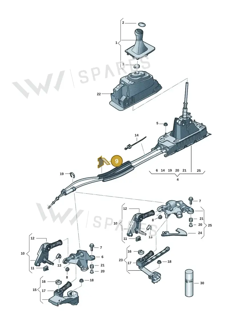 3C0711637 — Volkswagen Tiguan 2.0 4Motion (2017-2024) diagram 793711301, position 9