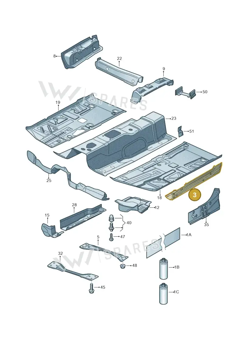 3C0801251 — Volkswagen Passat CC (2011-2016) diagram 460803300, position 3