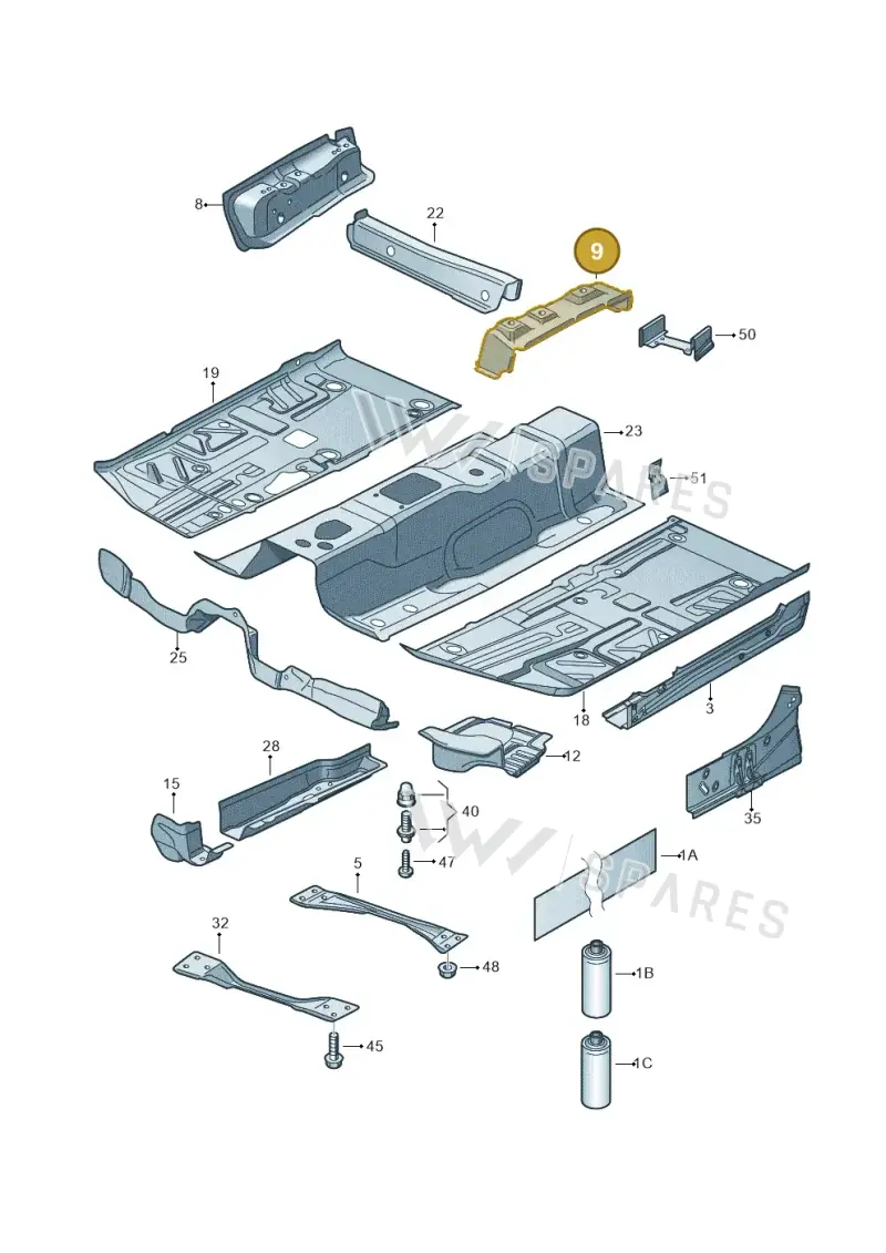 3C0802570 — Volkswagen Passat CC (2011-2016) diagram 460803300, position 9