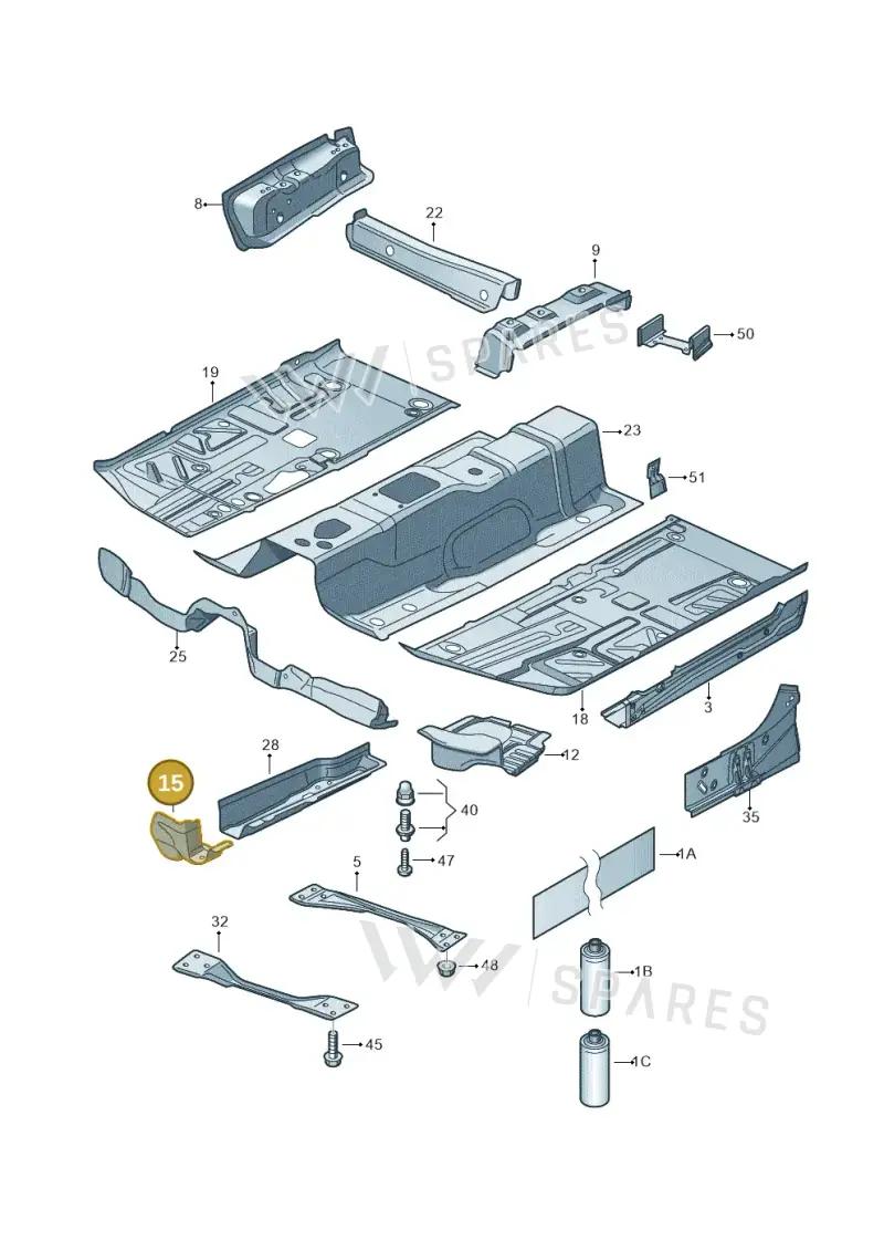 3C0803125 — Volkswagen Passat CC (2011-2016) diagram 460803300, position 15