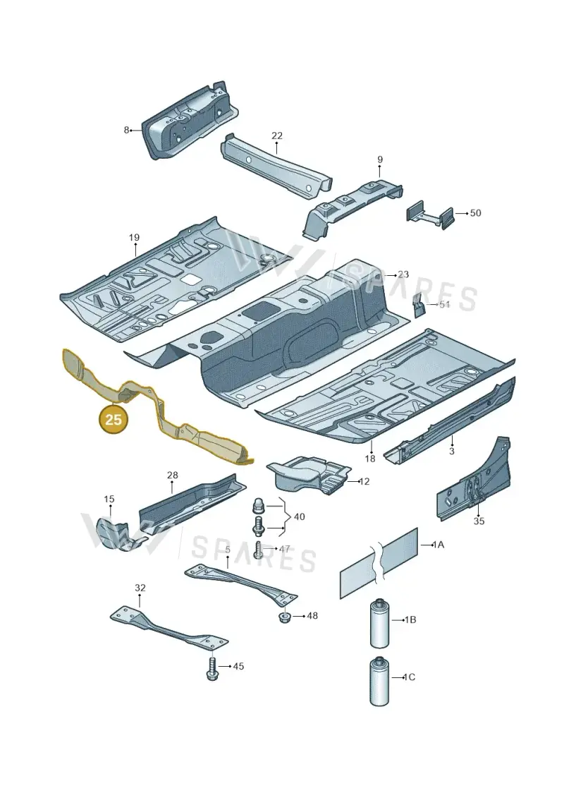 3C0803485A — Volkswagen Passat CC (2011-2016) diagram 460803300, position 25