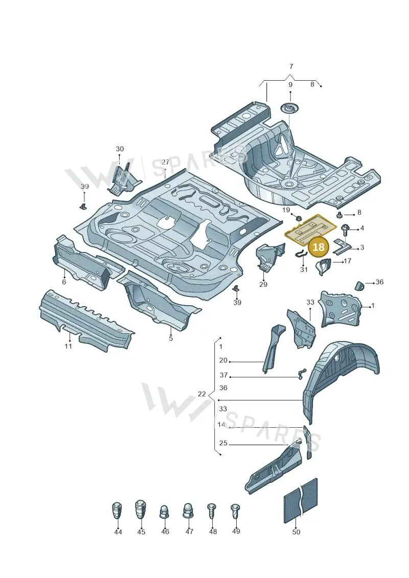 3C0804869E — Volkswagen New Passat (2015-2022) diagram 691803500, position 18