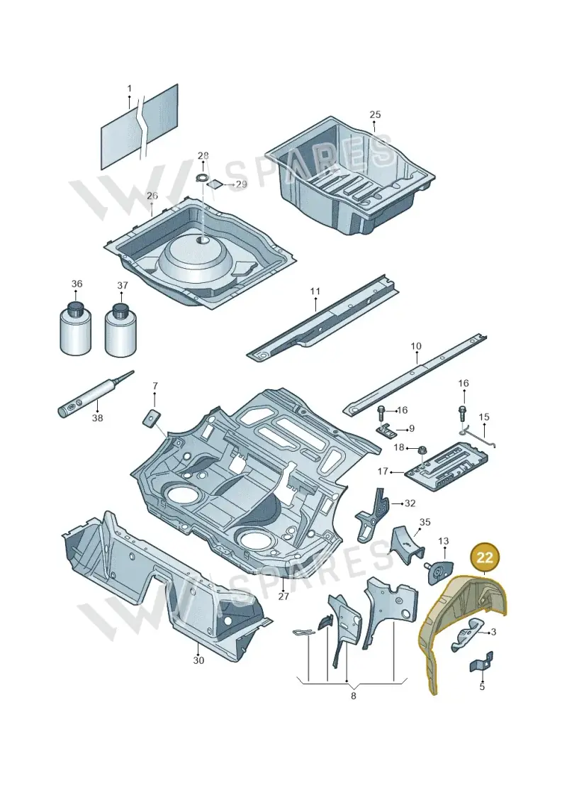 3C0809851A — Volkswagen Passat CC (2011-2016) diagram 460803500, position 22