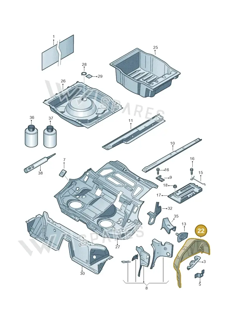 3C0809852A — Volkswagen Passat CC (2011-2016) diagram 460803500, position 22