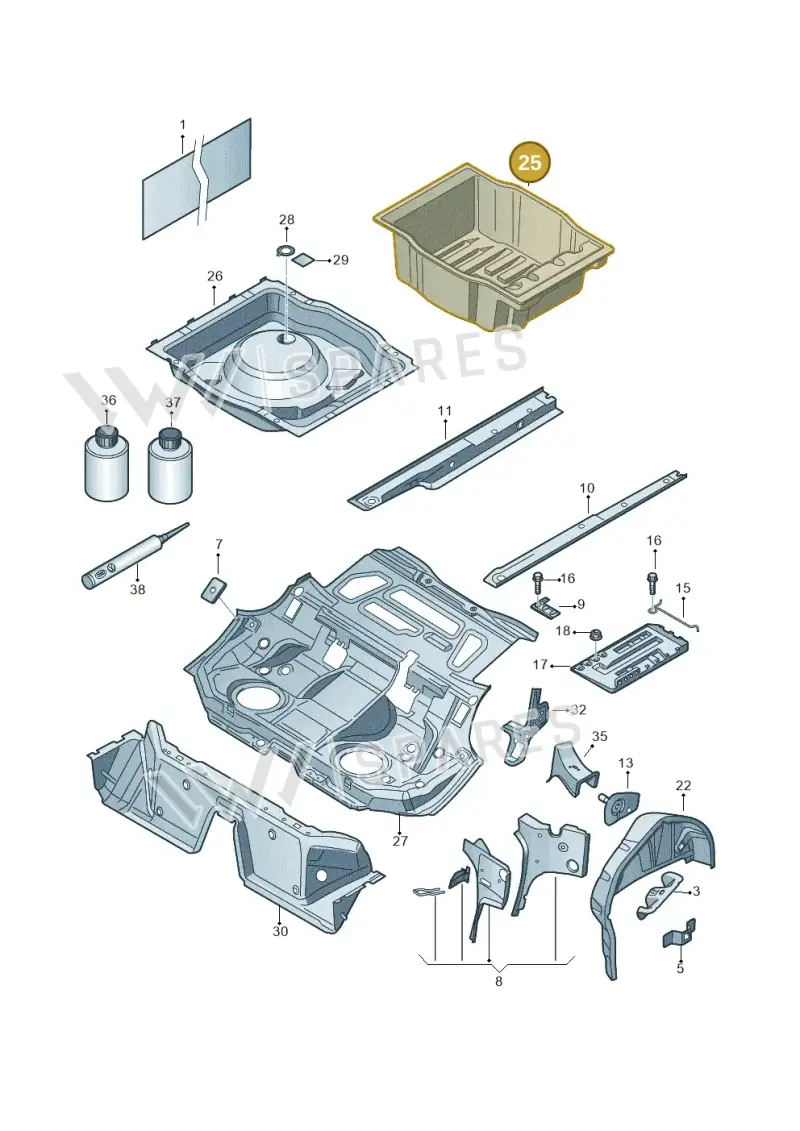 3C0813114C — Volkswagen Passat CC (2011-2016) diagram 460803500, position 25