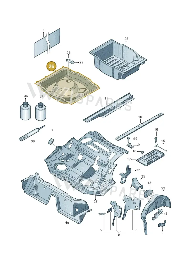 3C0813114F — Volkswagen Passat CC (2011-2016) diagram 460803500, position 26