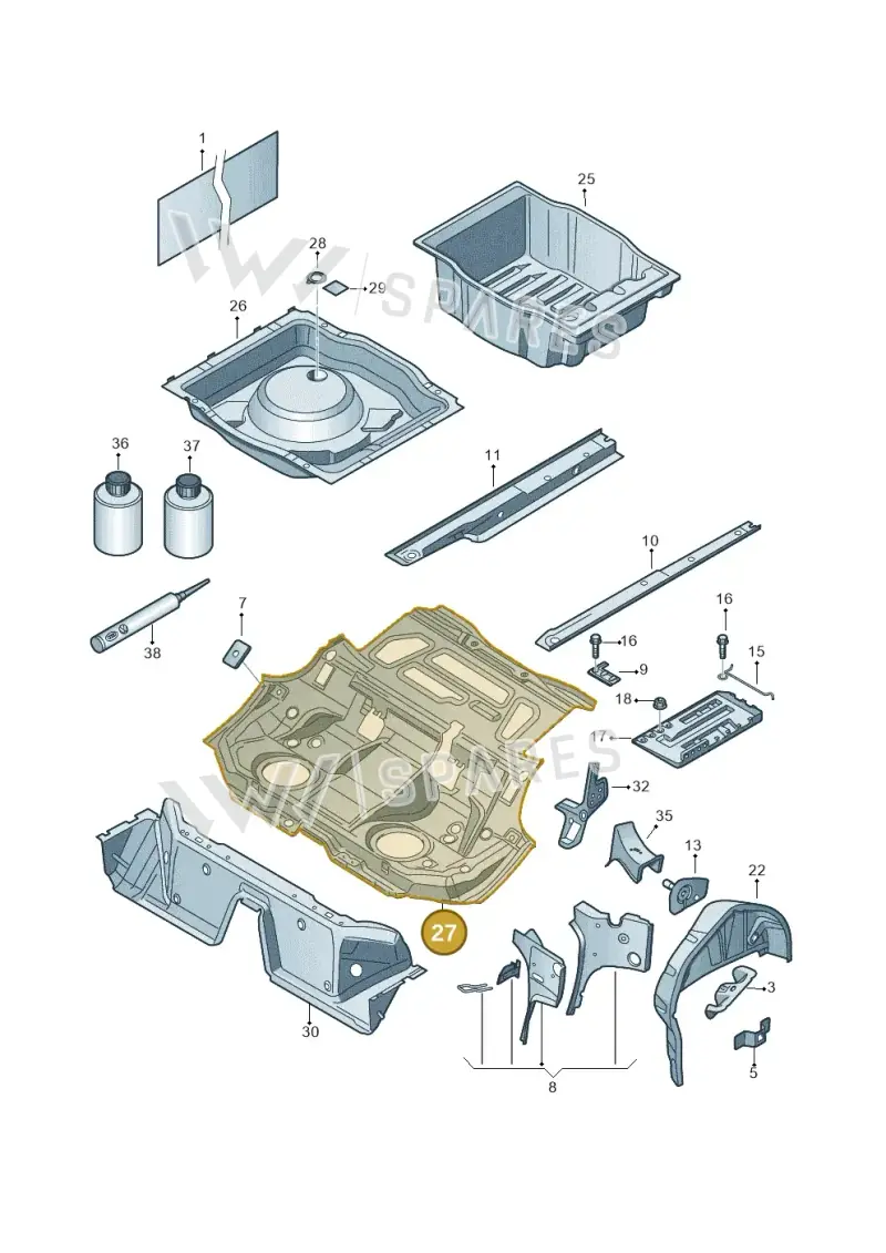 3C0813115B — Volkswagen Passat CC (2011-2016) diagram 460803500, position 27