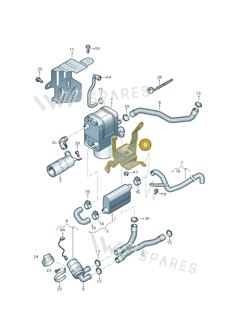3C0815947C — Volkswagen Passat CC (2011-2016) diagram 649819700, position 9