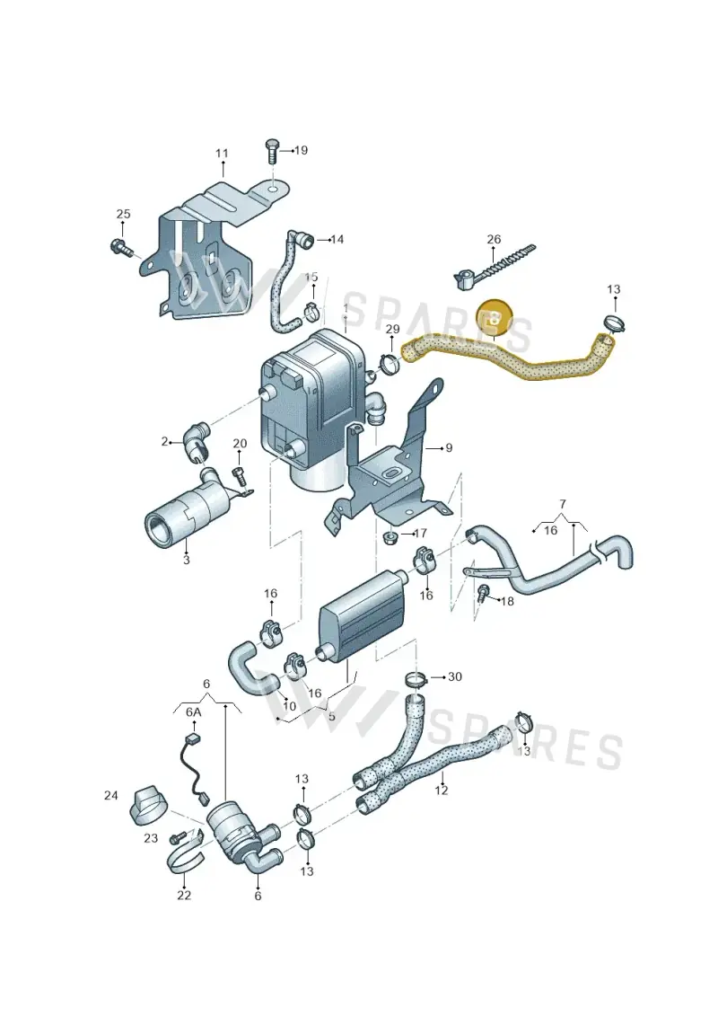 3C0819374 — Volkswagen Passat CC (2011-2016) diagram 649819700, position 8