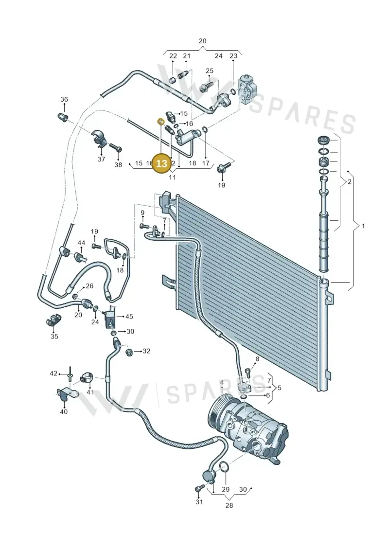 3C0820581 — Volkswagen Transport. multivan (2019-2024) diagram 861260400, position 13