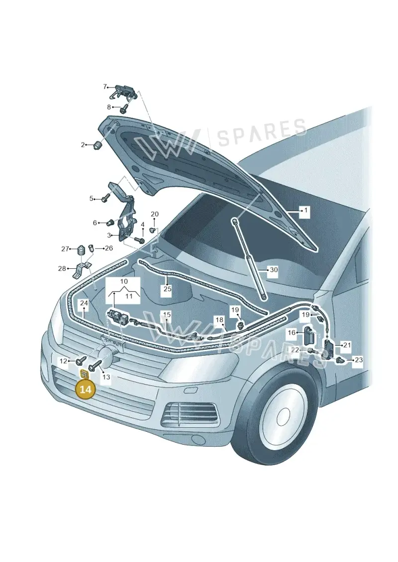 3C0823187 — Volkswagen Touareg (2012-2014) diagram 693823100, position 14