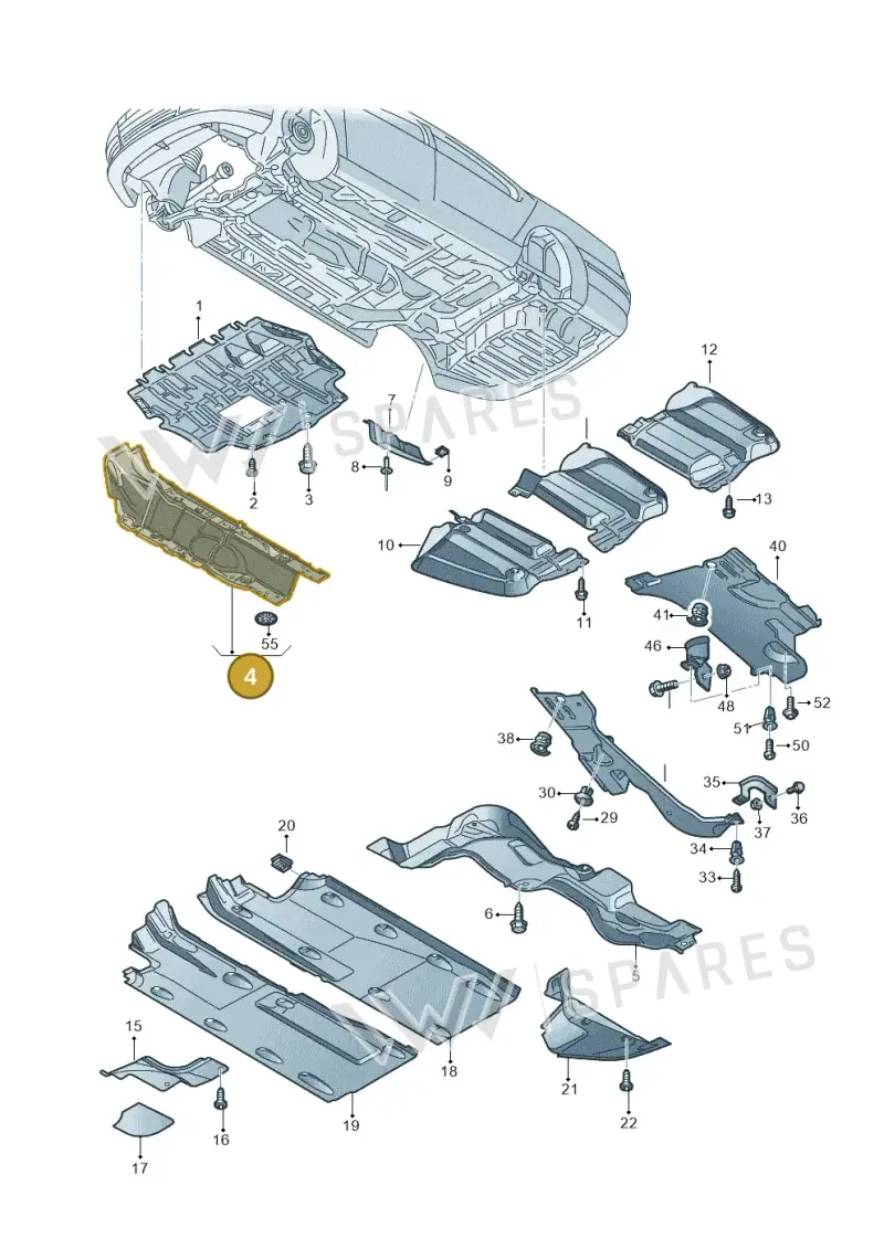 3C0825671K — Volkswagen Passat/4Motion         08 (2007-) diagram 460825100, position 4
