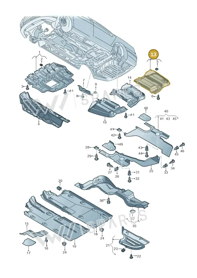 3C0825701C — Volkswagen Passat CC (2011-2016) diagram 645825100, position 13