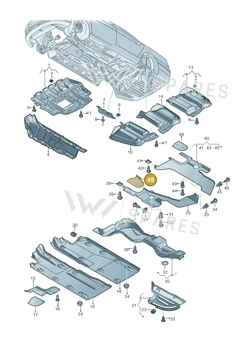3C0825968 — Volkswagen Passat CC (2011-2016) diagram 645825100, position 49