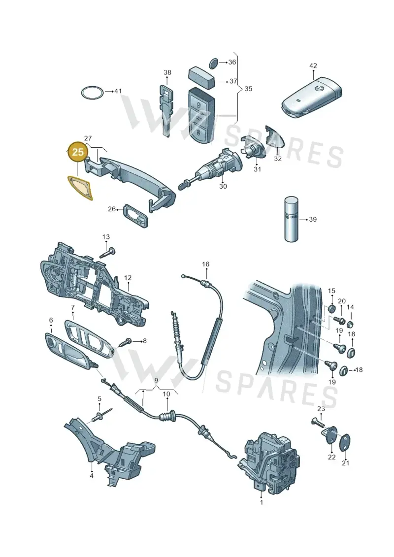 3C0837210 — Volkswagen Passat CC (2011-2016) diagram 645837000, position 25