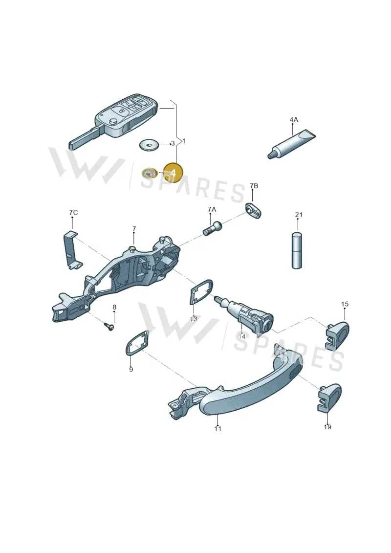 3C0837891A — Volkswagen Beetle (2016-2019) diagram 801837100, position 4
