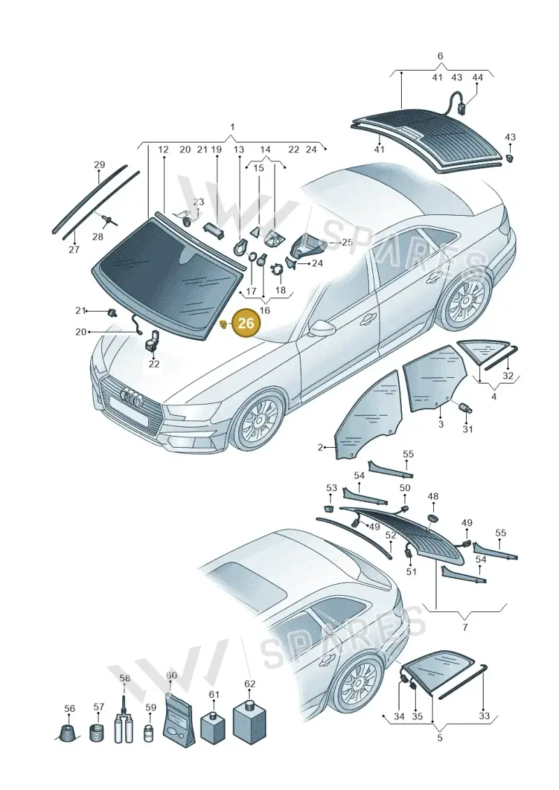 3C0845237 — Audi A4 (2015-2025) diagram 849845000, position 26