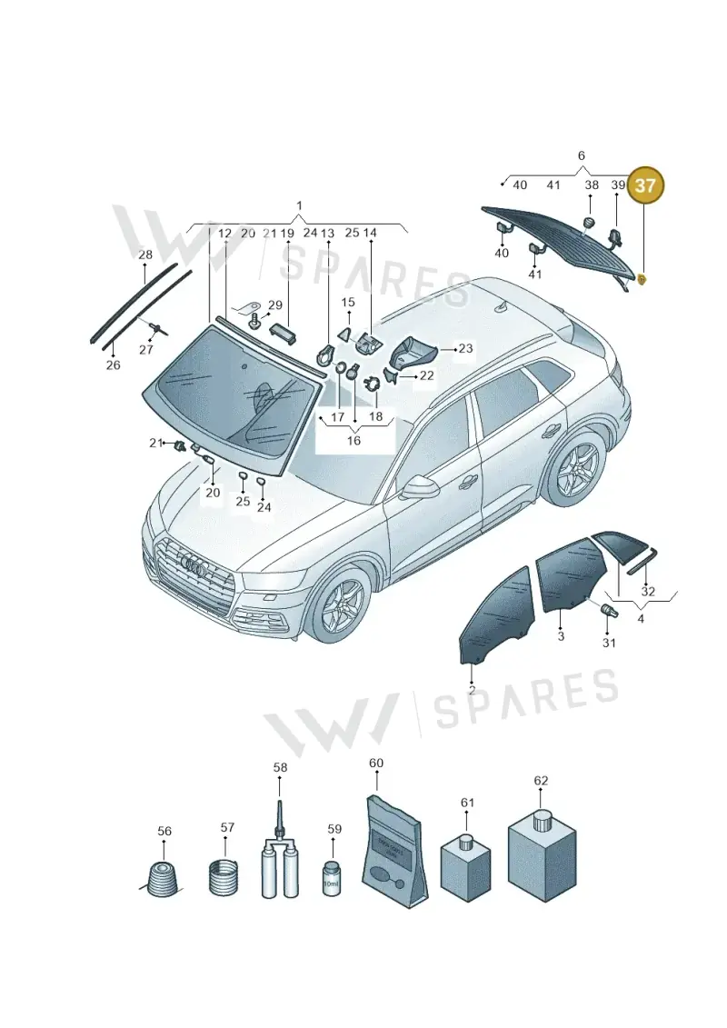 3C0845237 — Audi Q5 (2016-2025) diagram 896845000, position 37