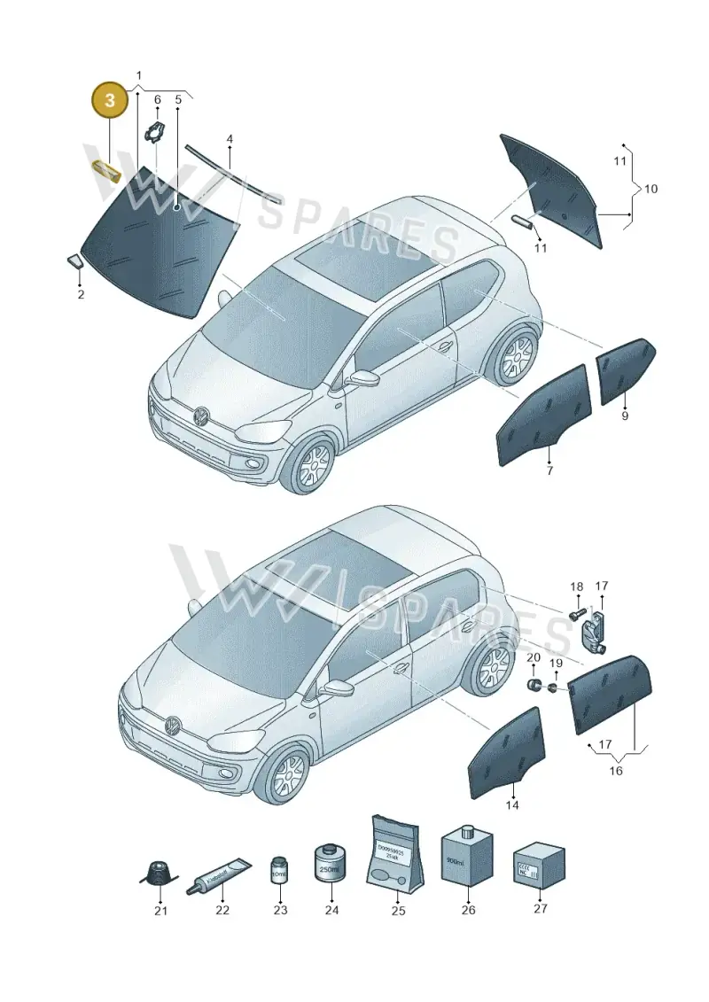 3C0845237 — SEAT Mii Electric (2020-2021) diagram 899845000, position 3