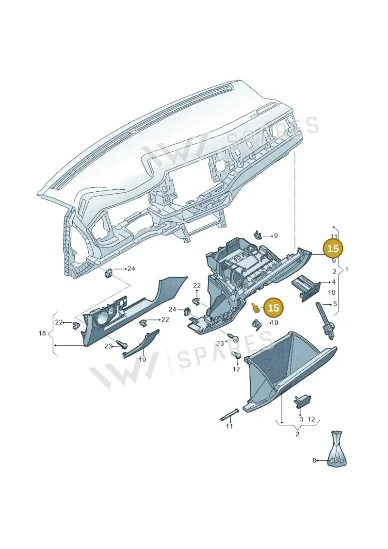 3C0857145 — Volkswagen Taigo (2021-2024) diagram 837857200, position 15