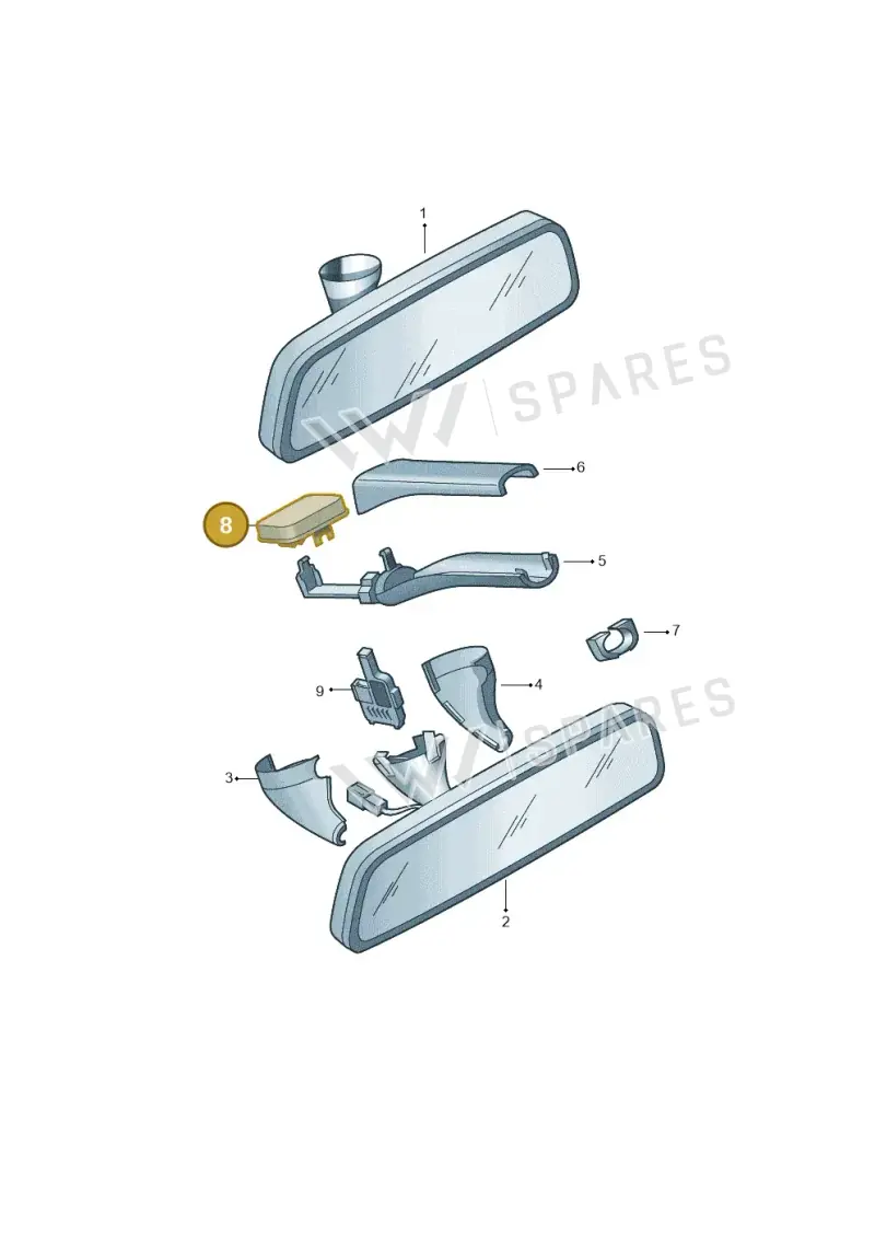 3C0857593B9B9 — Volkswagen Polo (2012-2014) diagram 747857470, position 8