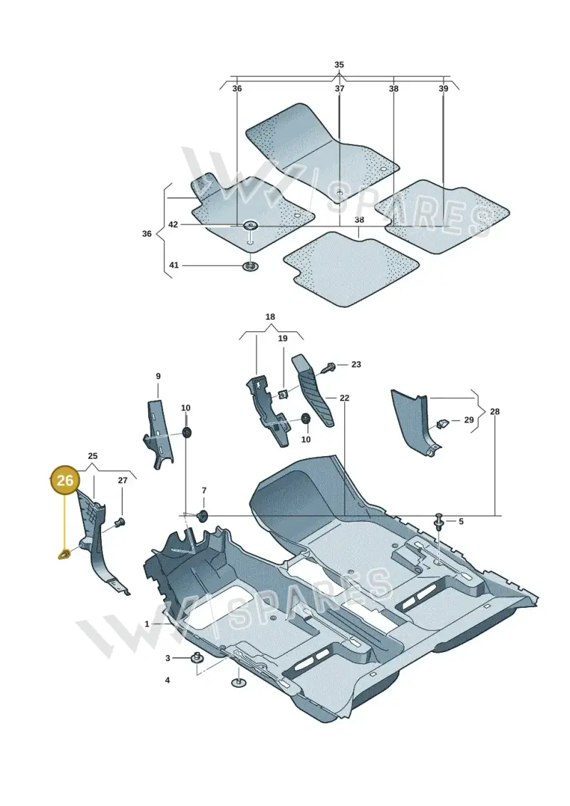 3C0867333 — Volkswagen Taigo (2021-2024) diagram 2f0863000, position 26