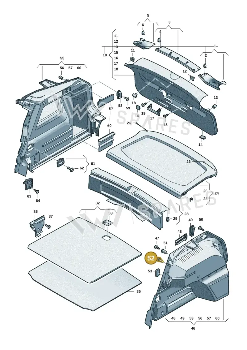 3C0867333 — Volkswagen Tiguan 2.0 (2023-) diagram 57x867800, position 52