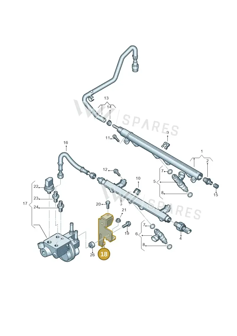 3C0906109 — Volkswagen Caddy Maxi Kombi (2010-2015) diagram 690133450, position 18