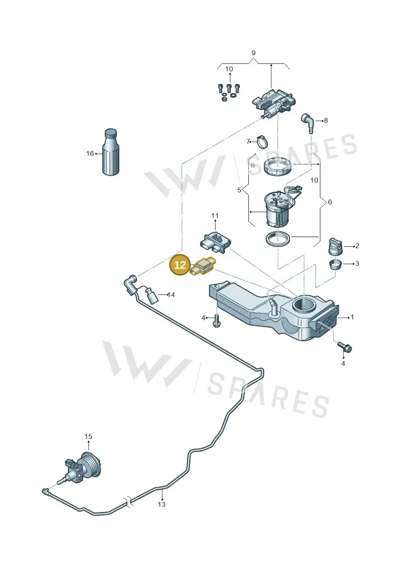 3C0906651 — Volkswagen Sharan Blue Motion (2010-2015) diagram 689253670, position 12