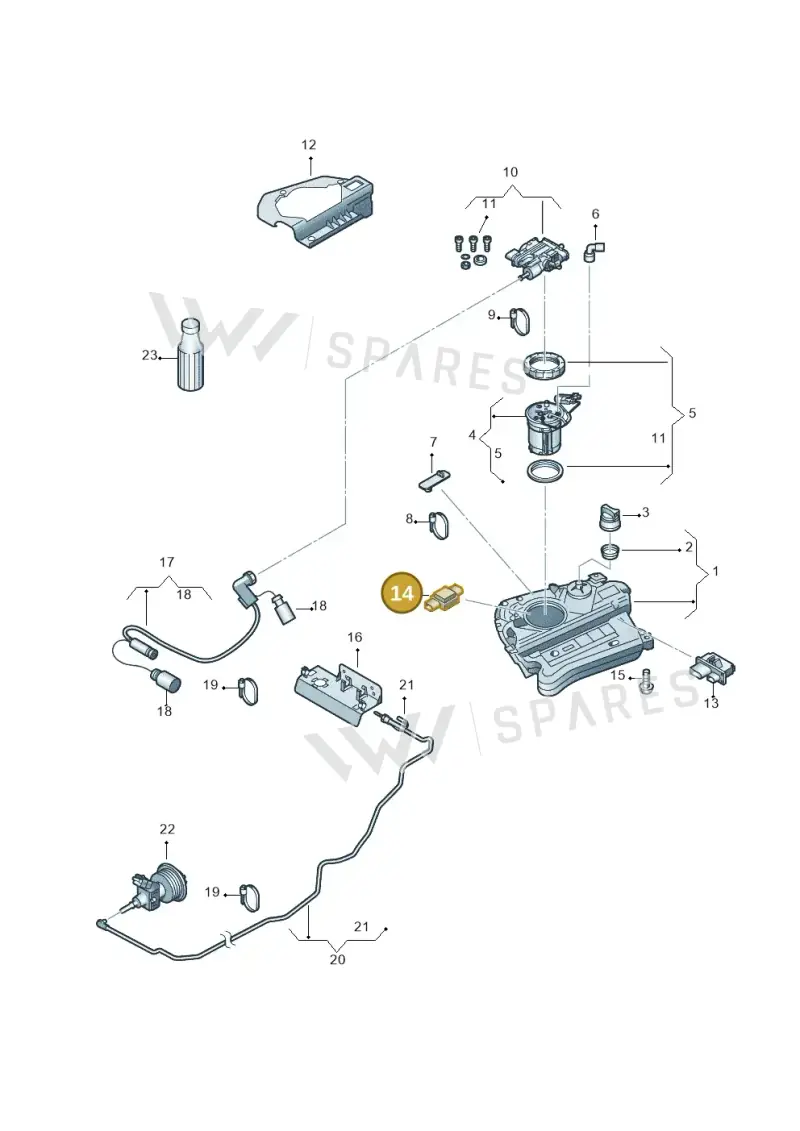 3C0906651 — Volkswagen New Passat (2011-2015) diagram 691253660, position 14