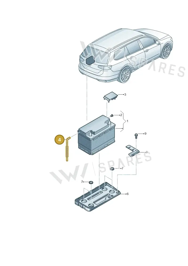 3C0915531A — Volkswagen Passat saloon (2014-2024) diagram 793915100, position 4