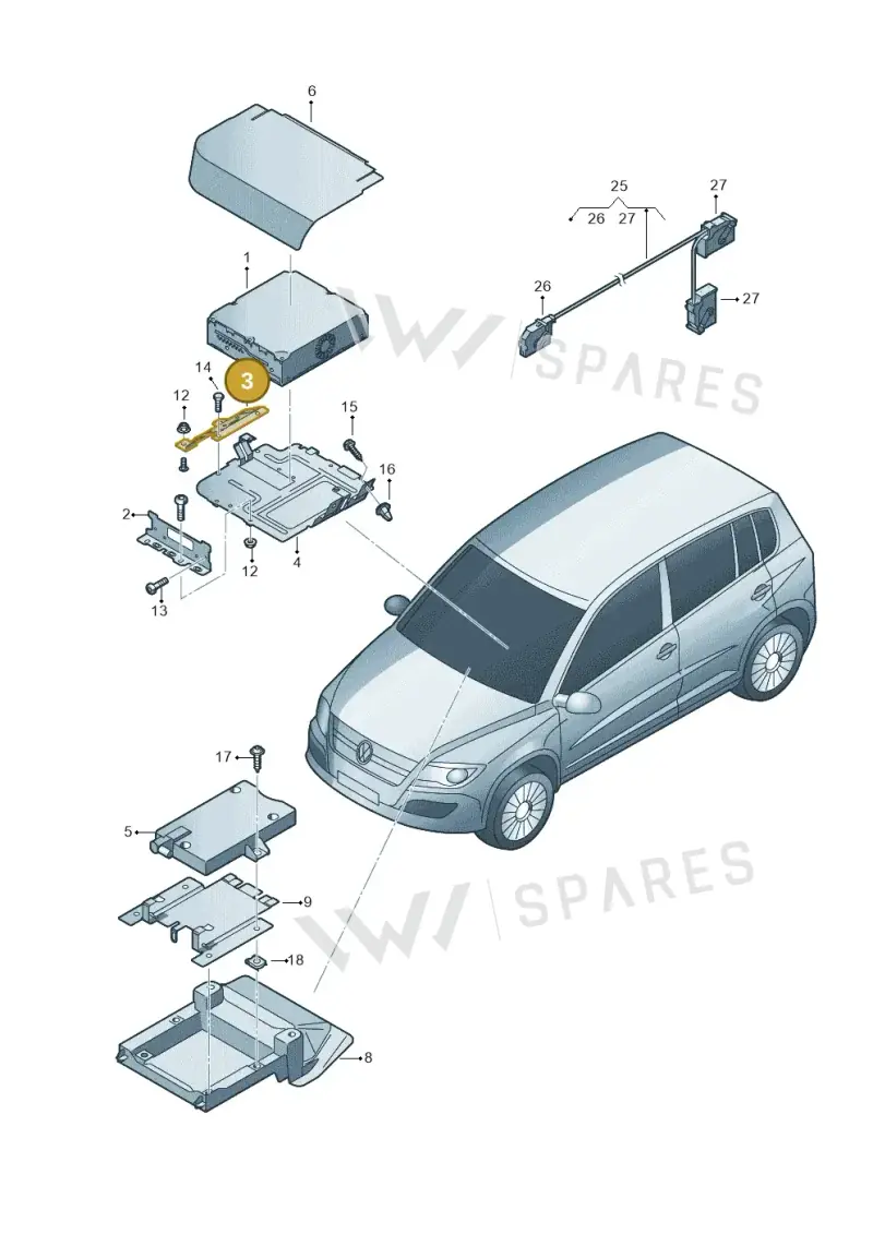 3C0919747 — Volkswagen Tiguan (2011-2018) diagram 634035700, position 3