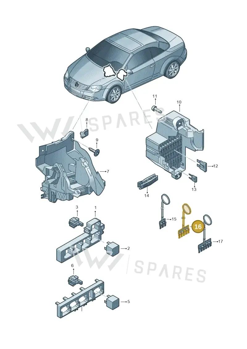 3C0937524L — Volkswagen Eos BlueMotion (2010-2015) diagram 712937000, position 16